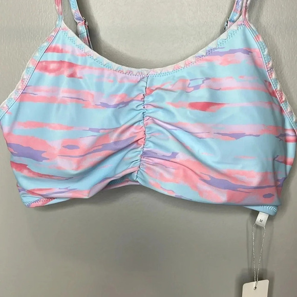 Beachsissi Two Piece Bathing Suit with Shorts Marbled Watercolor Design Medium - Picture 4 of 10